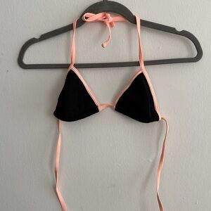 Hunza G Black and Peach Bikini Top